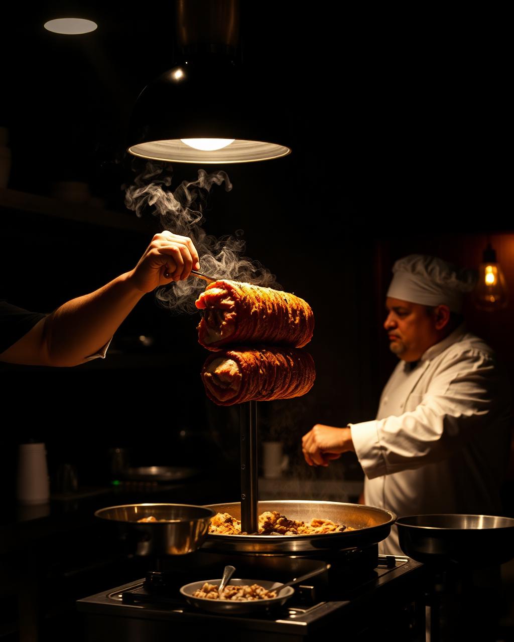 Chef preparing shawarma at Lucknow Hotel